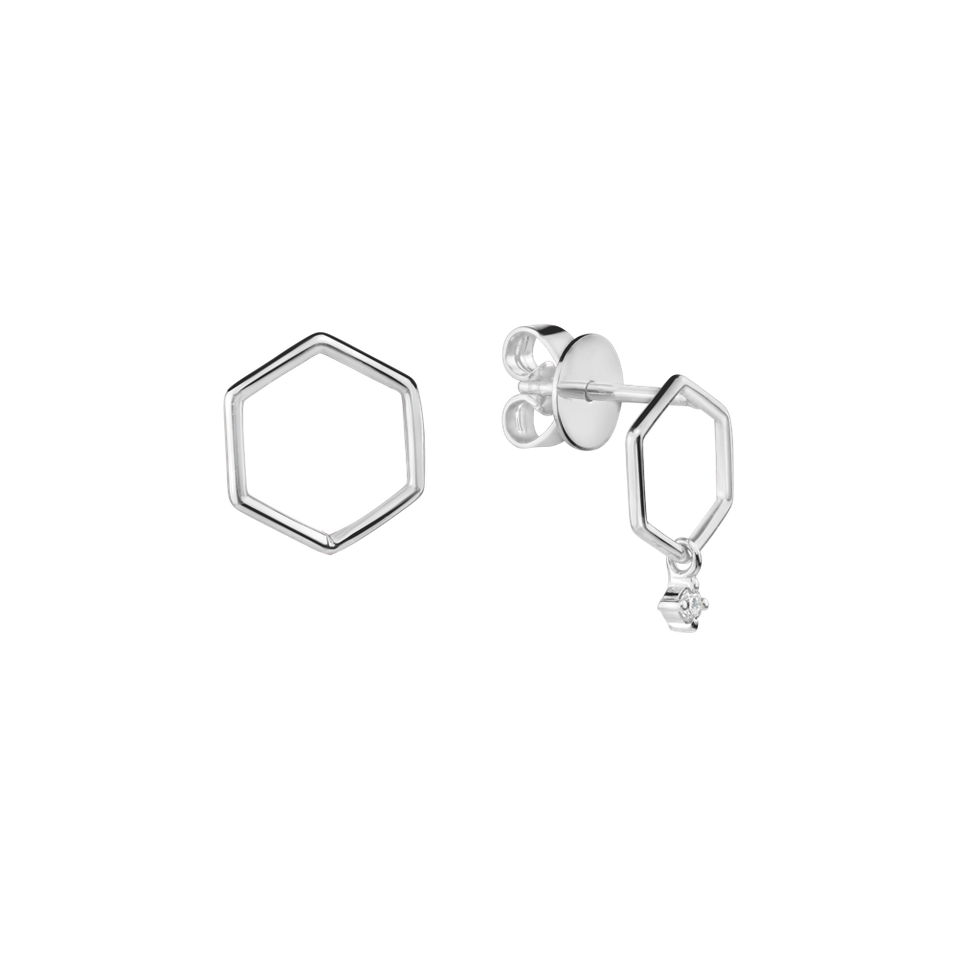 Náušnice s diamantom Hexapolygon