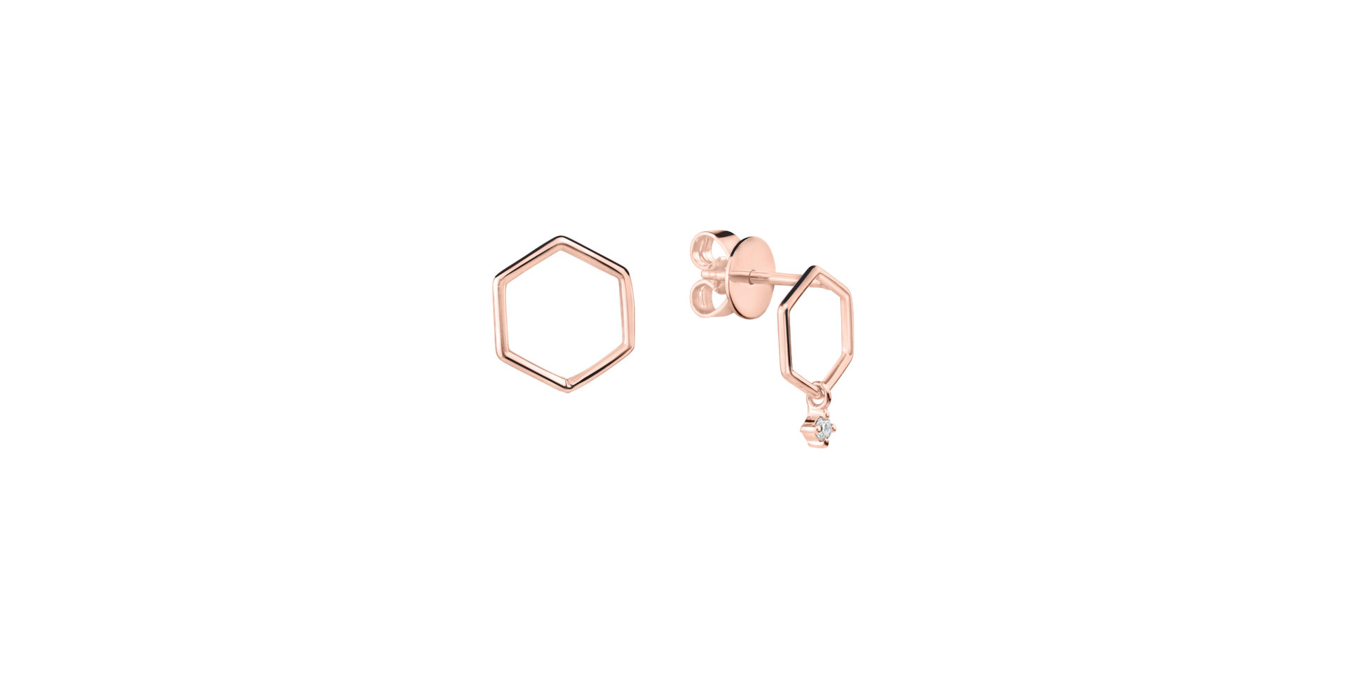 Náušnice s diamantom Hexapolygon
