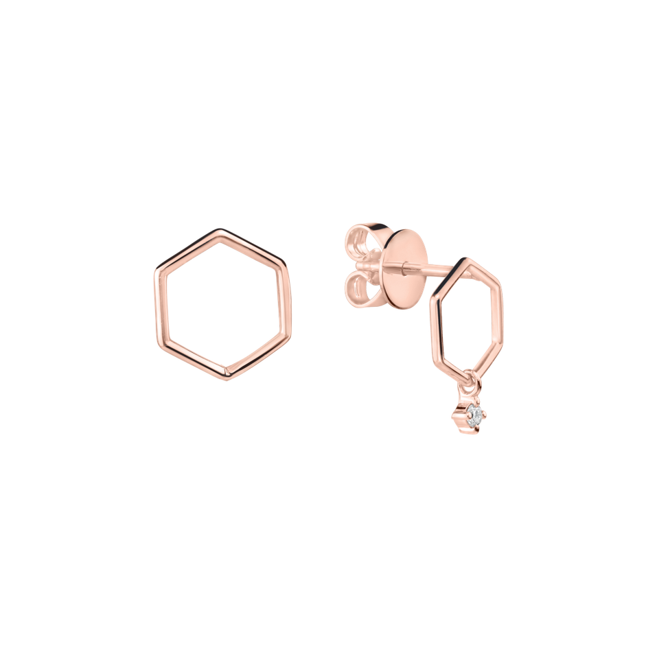 Náušnice s diamantom Hexapolygon