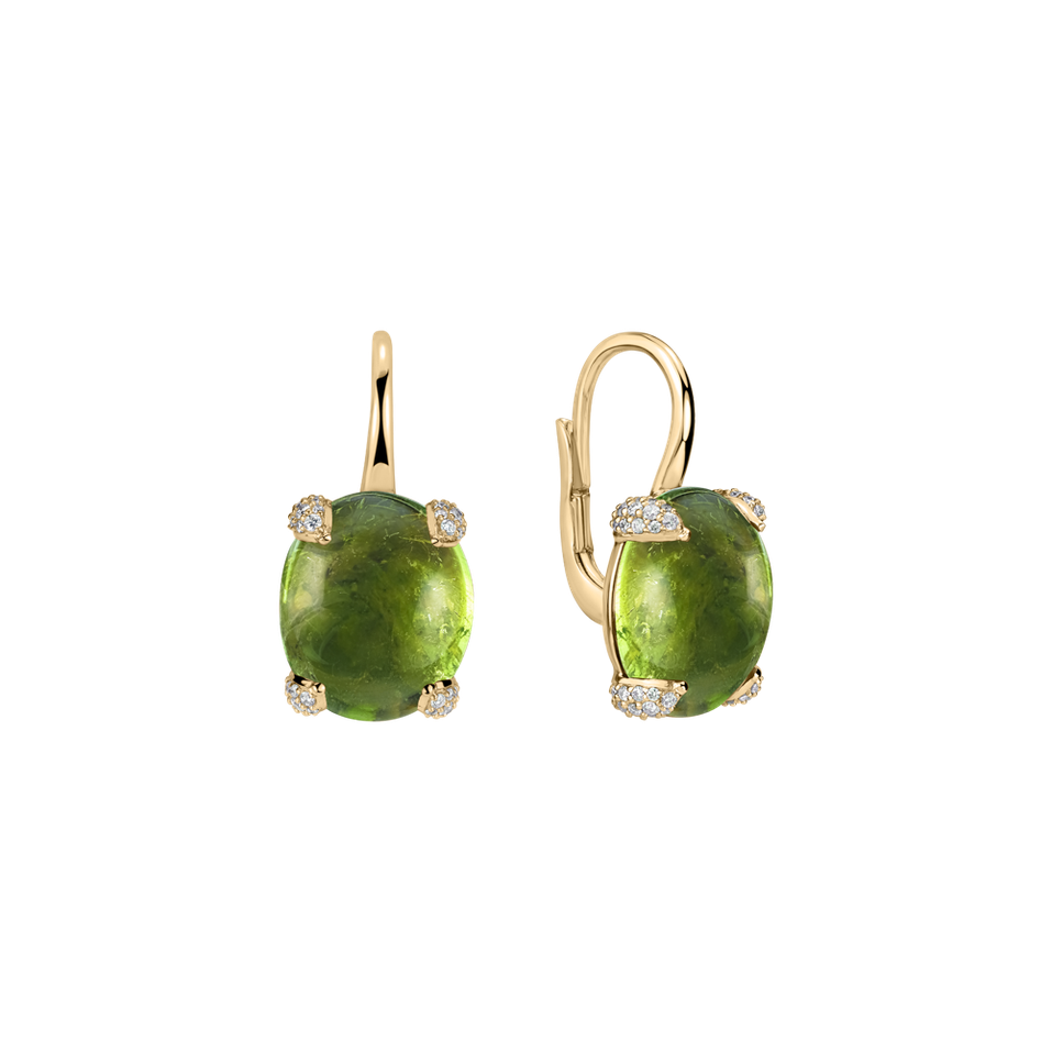 Náušnice s diamantmi a turmalínom Claire