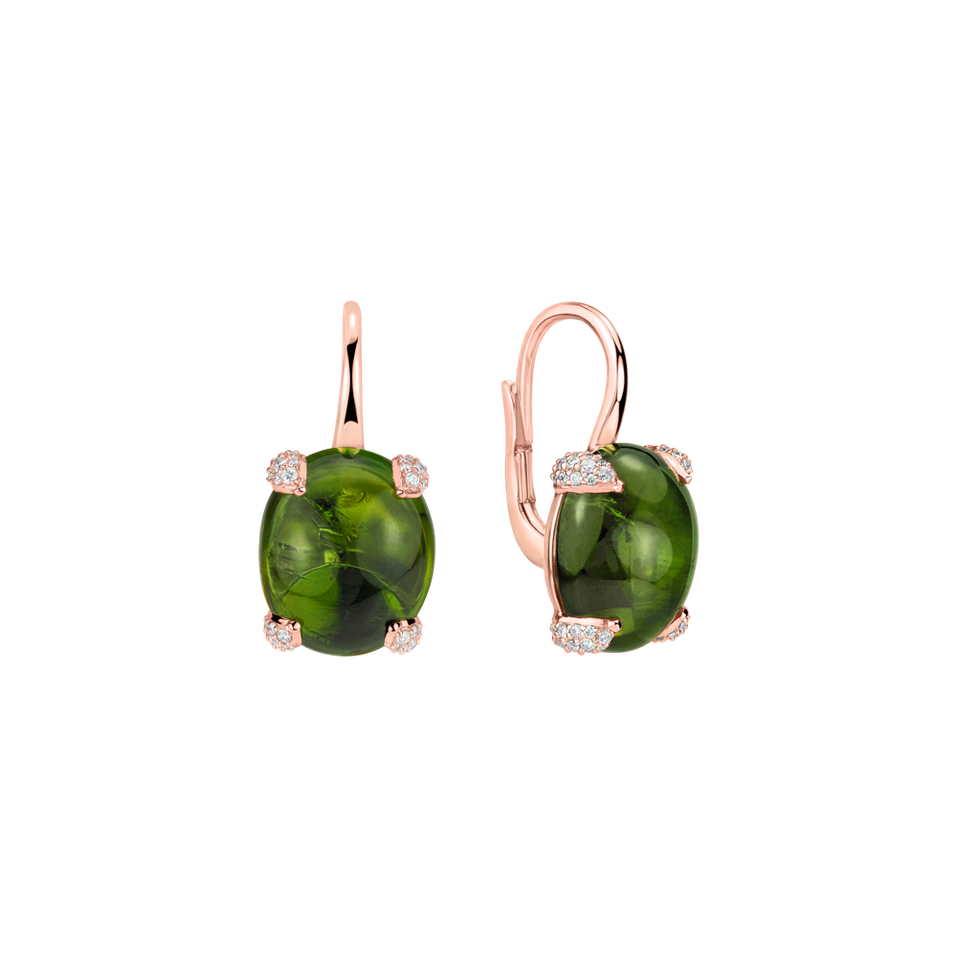 Náušnice s diamantmi s turmalínom Claire