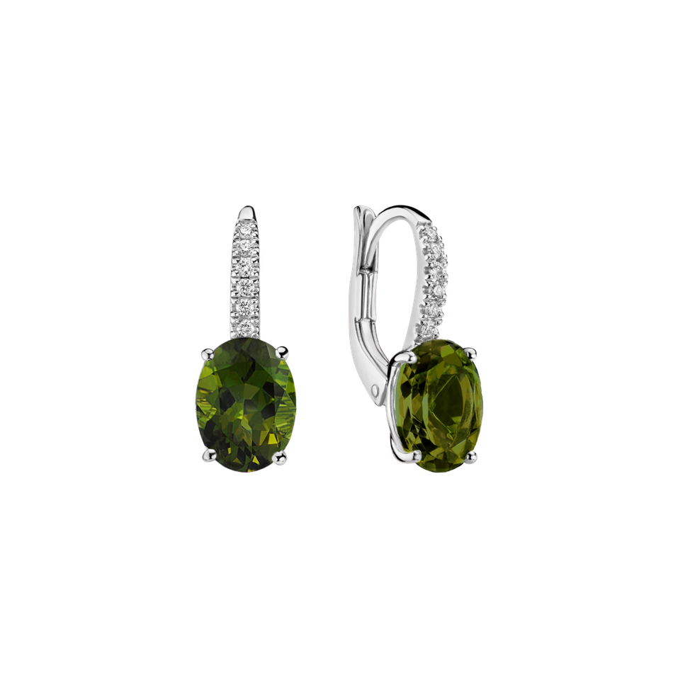 Náušnice s diamantmi a turmalínom Iris Elegance