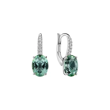Náušnice s diamantmi a turmalínom Iris Elegance