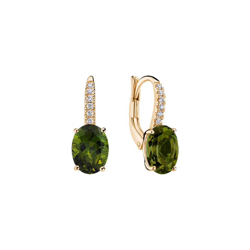 Náušnice s diamantmi a turmalínom Iris Elegance