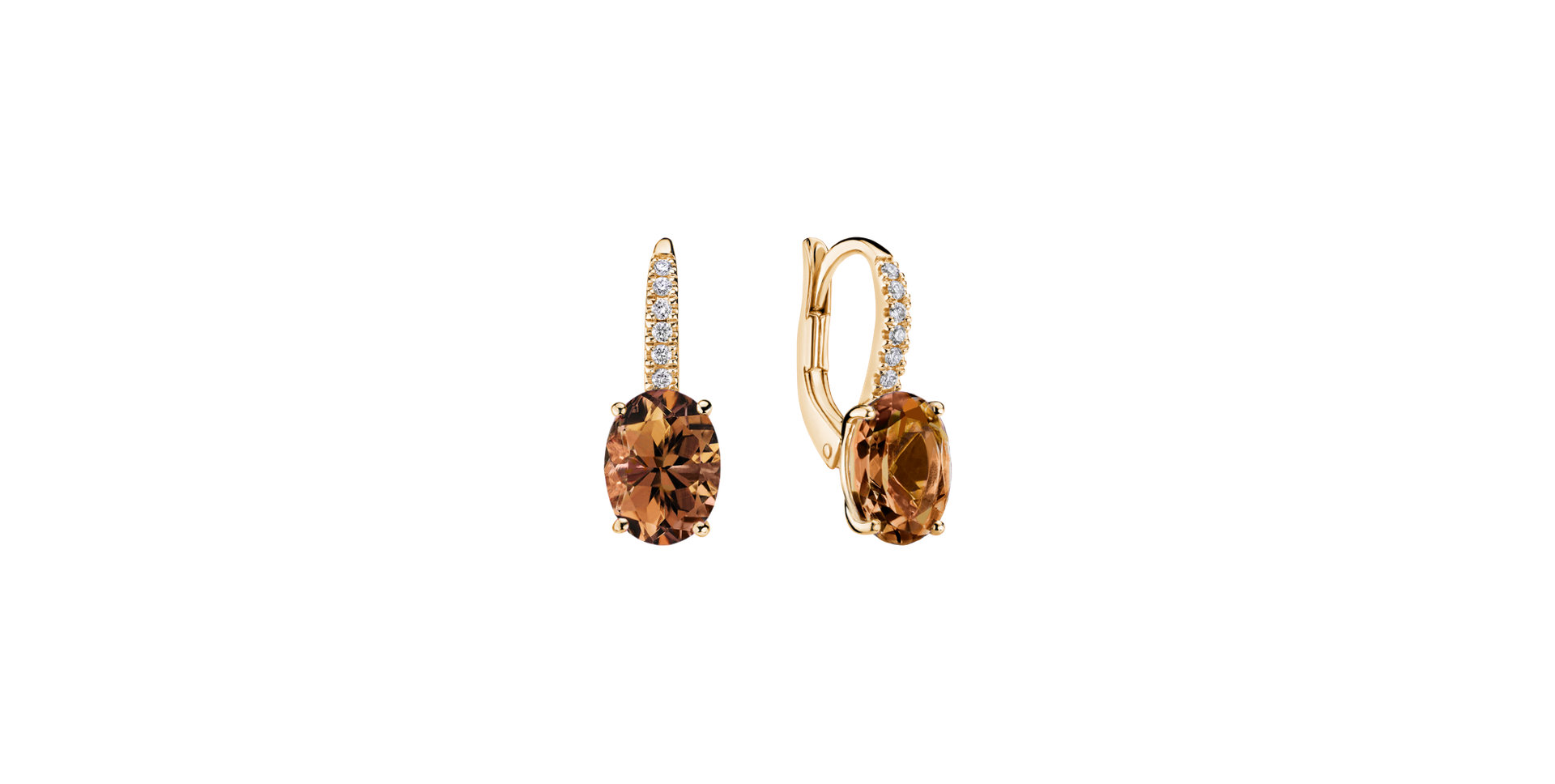 Náušnice s diamantmi a turmalínom Iris Elegance