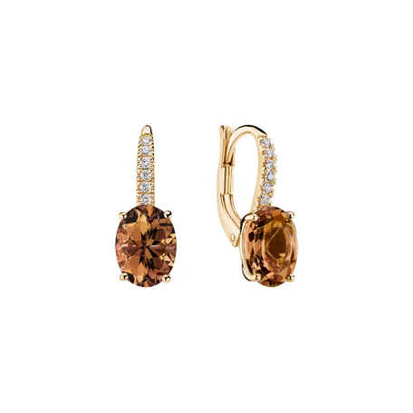 Náušnice s diamantmi a turmalínom Iris Elegance