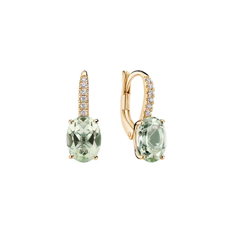 Náušnice s diamantmi a ametystom Niké Elegance
