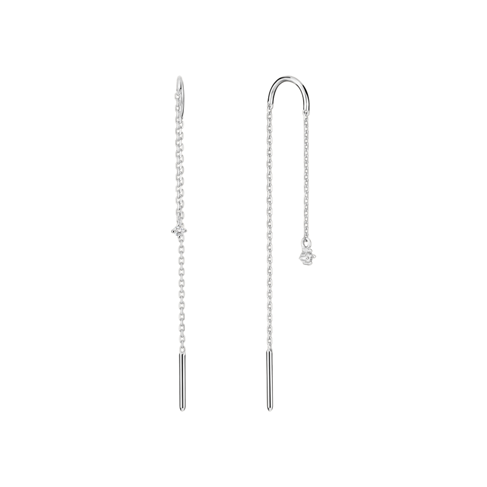 Náušnice s diamantom Swing