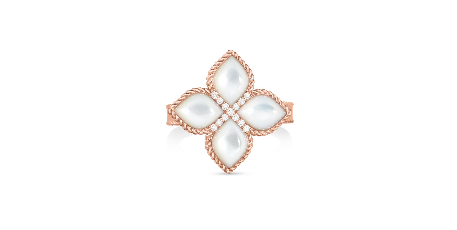Prsteň s diamantmi a perleťou Princess Flower VENETIAN
