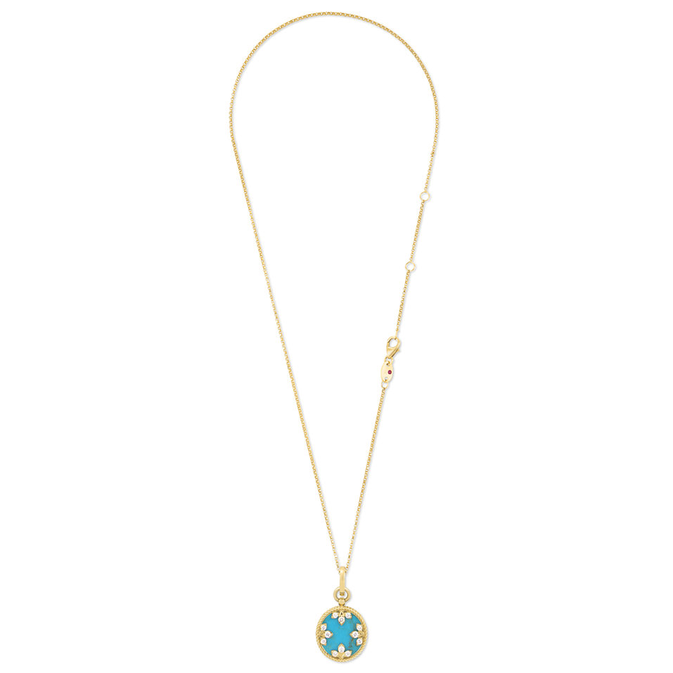 Náhrdelník s diamantmi a tyrkysom Venetian Medallions