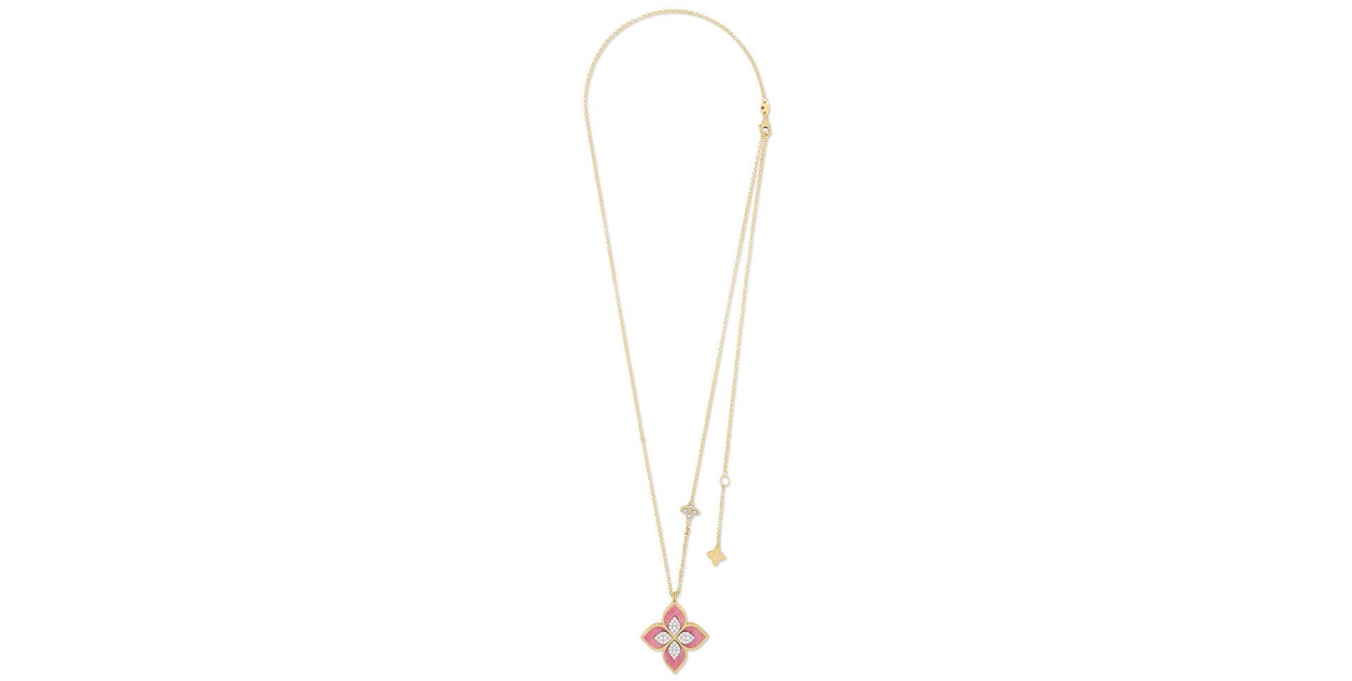 Náhrdelník s diamantmi a rhodolitom Princess Flower