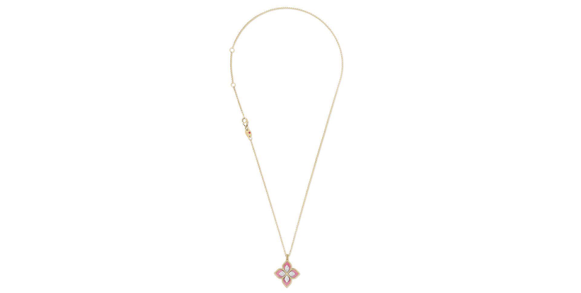 Náhrdelník s diamantmi a rhodolitom Princess Flower