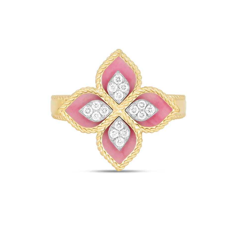 Prsteň s diamantmi a rhodolitom Princess Flower VENETIAN