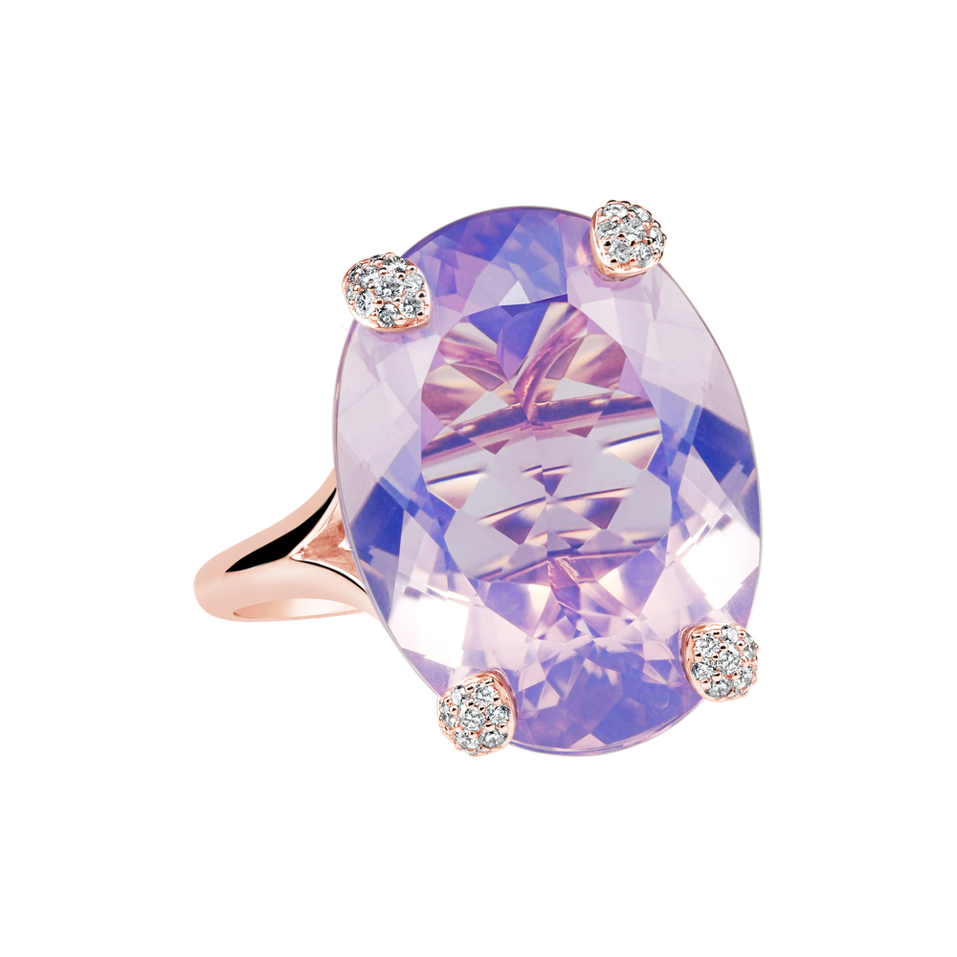 Prsteň s diamantmi a ametystom Lavender Miracle
