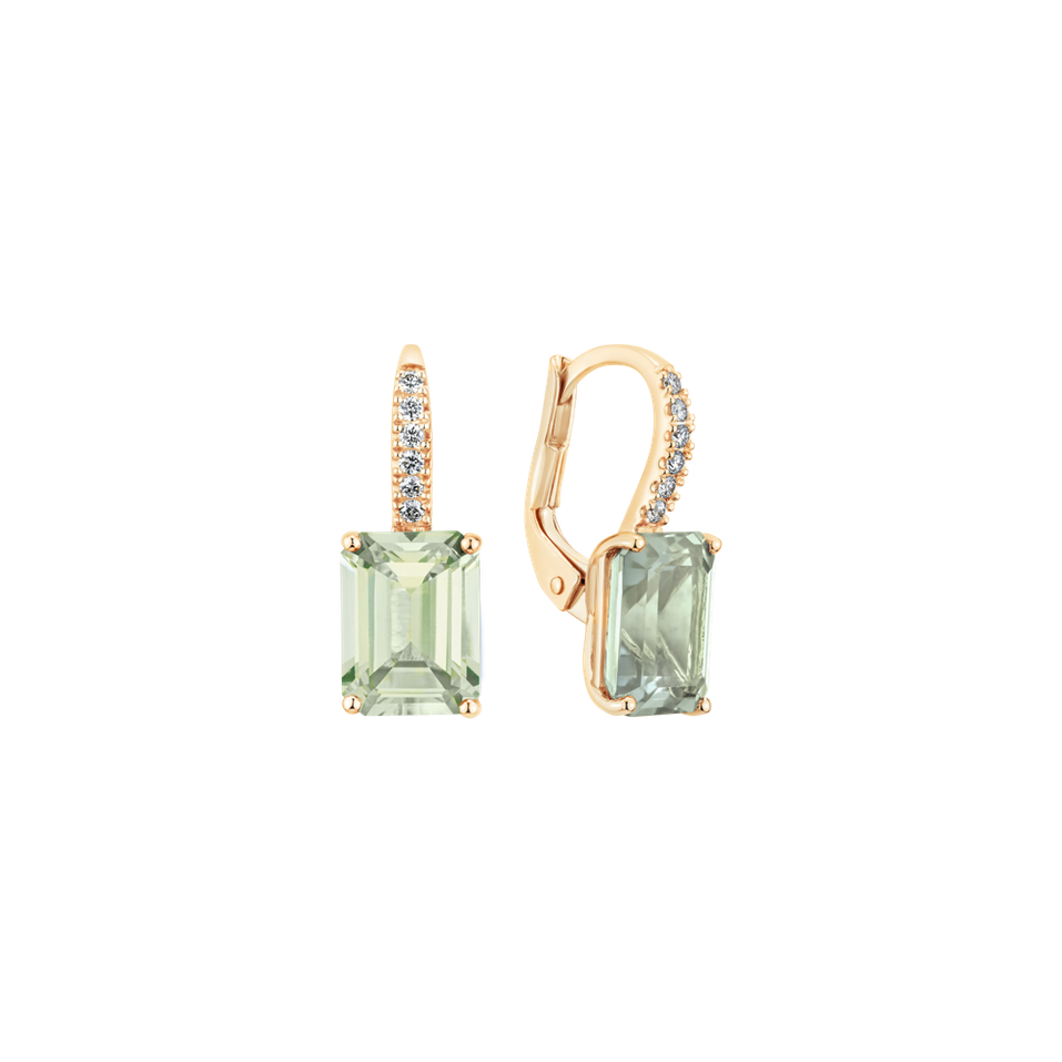 Náušnice s diamantmi a ametystom Mireth