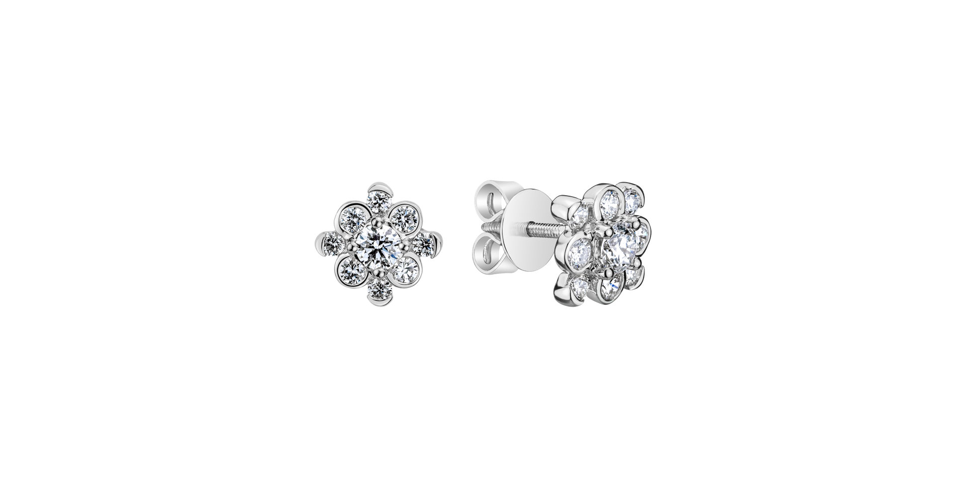 Náušnice s diamantmi Blooming Charms