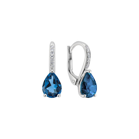 Náušnice s diamantmi a topásom Tearfall
