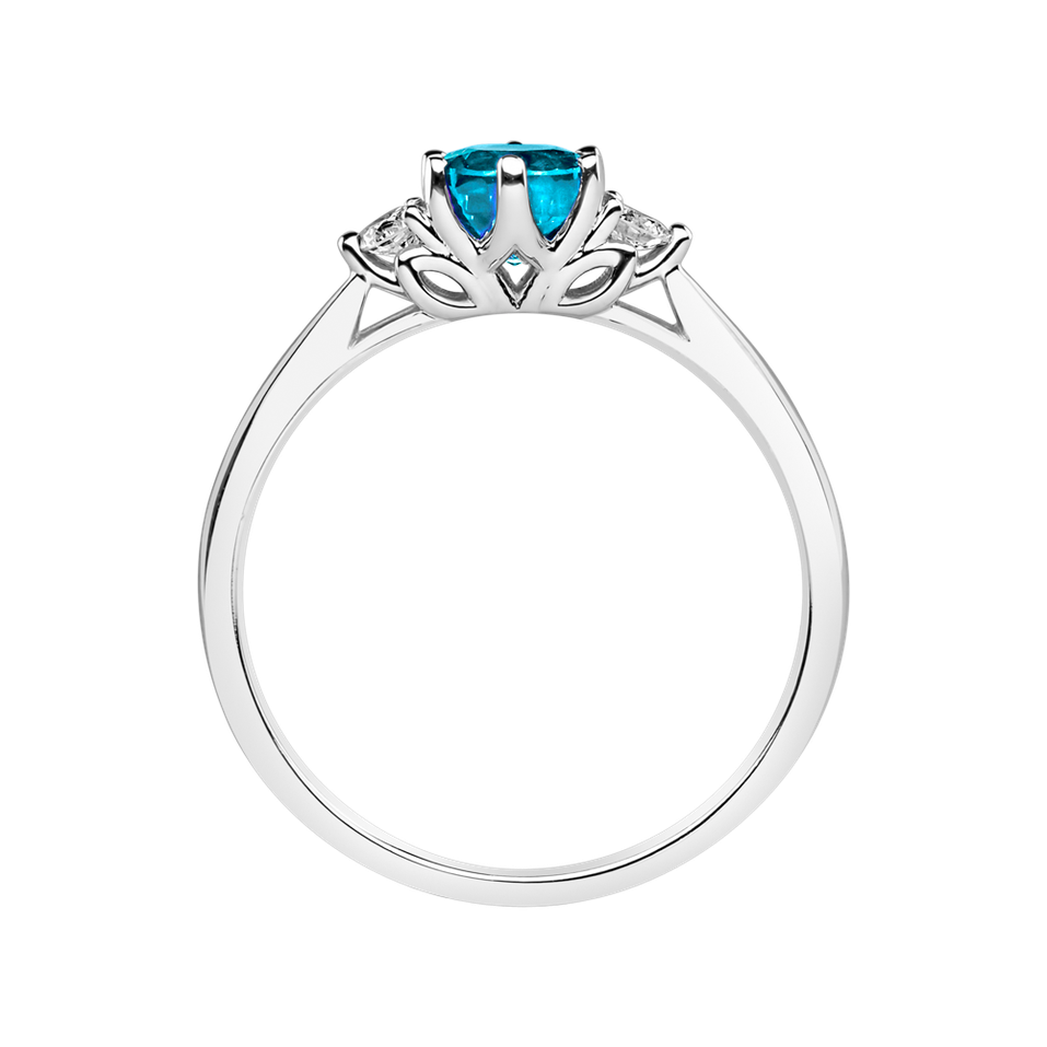 Prsteň s diamantmi a topásom Midnight Serenity