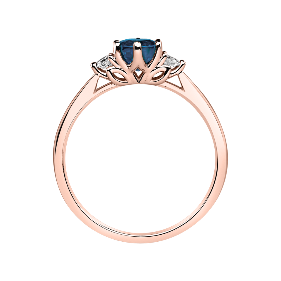 Prsteň s diamantmi a topásom Midnight Serenity