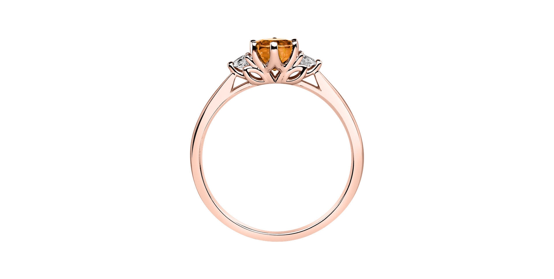 Prsteň s diamantmi a citrínom Midnight Serenity