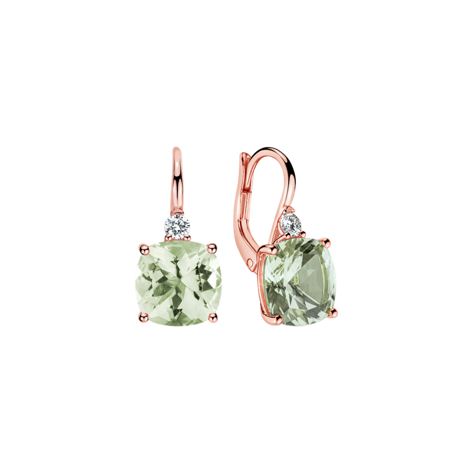 Náušnice s diamantom a ametystom The Countess