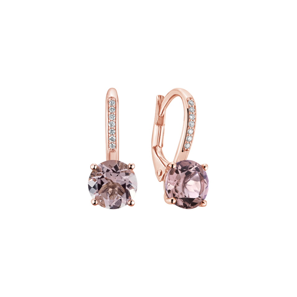 Náušnice s diamantmi a morganitom Carleton