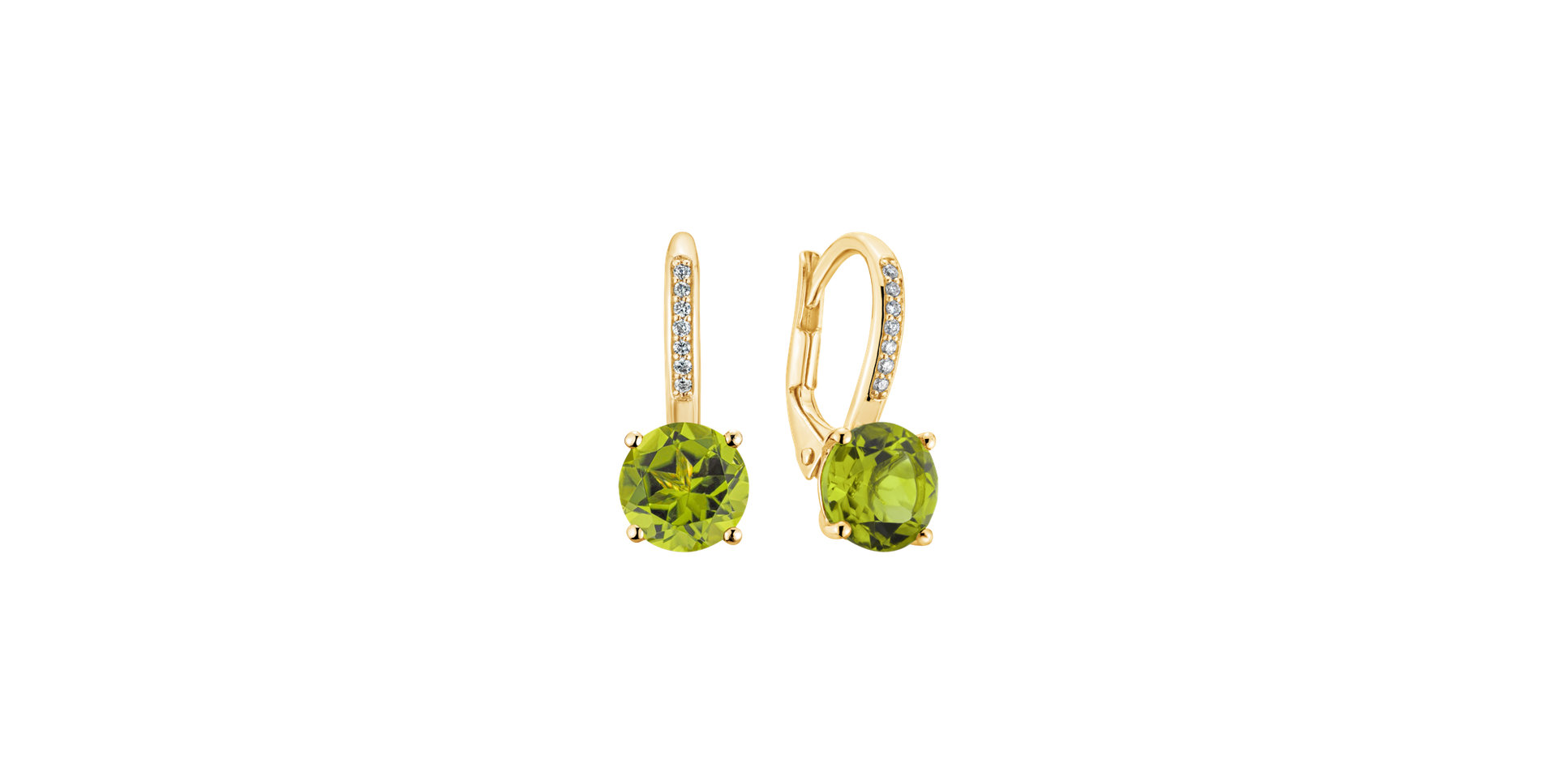 Náušnice s diamantmi a peridotom Carleton