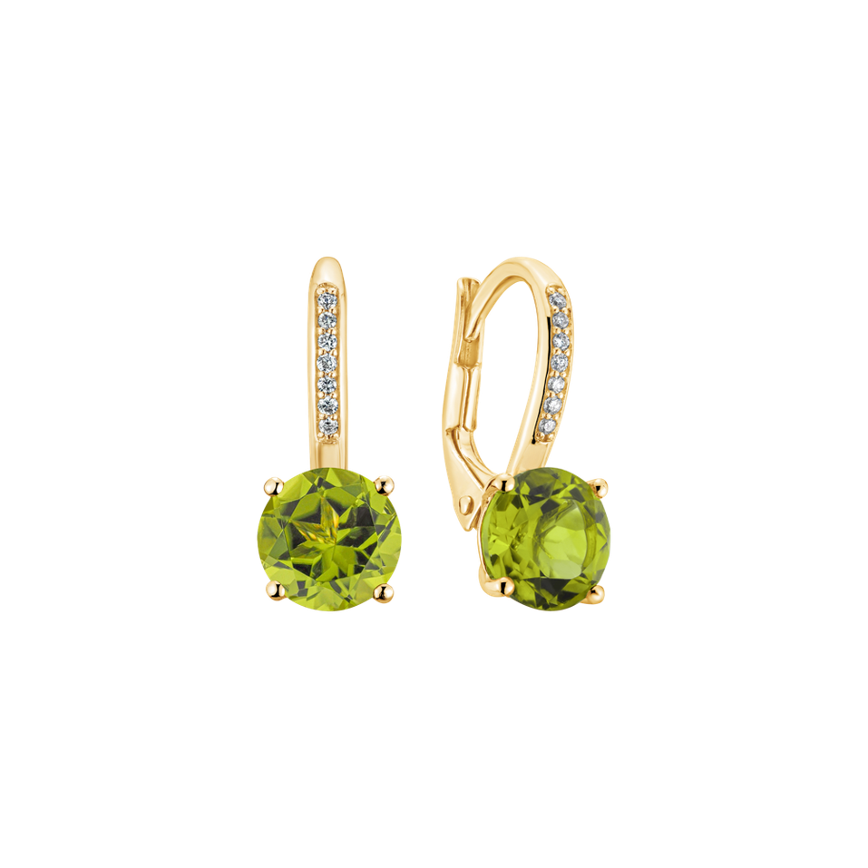 Náušnice s diamantmi a peridotom Carleton
