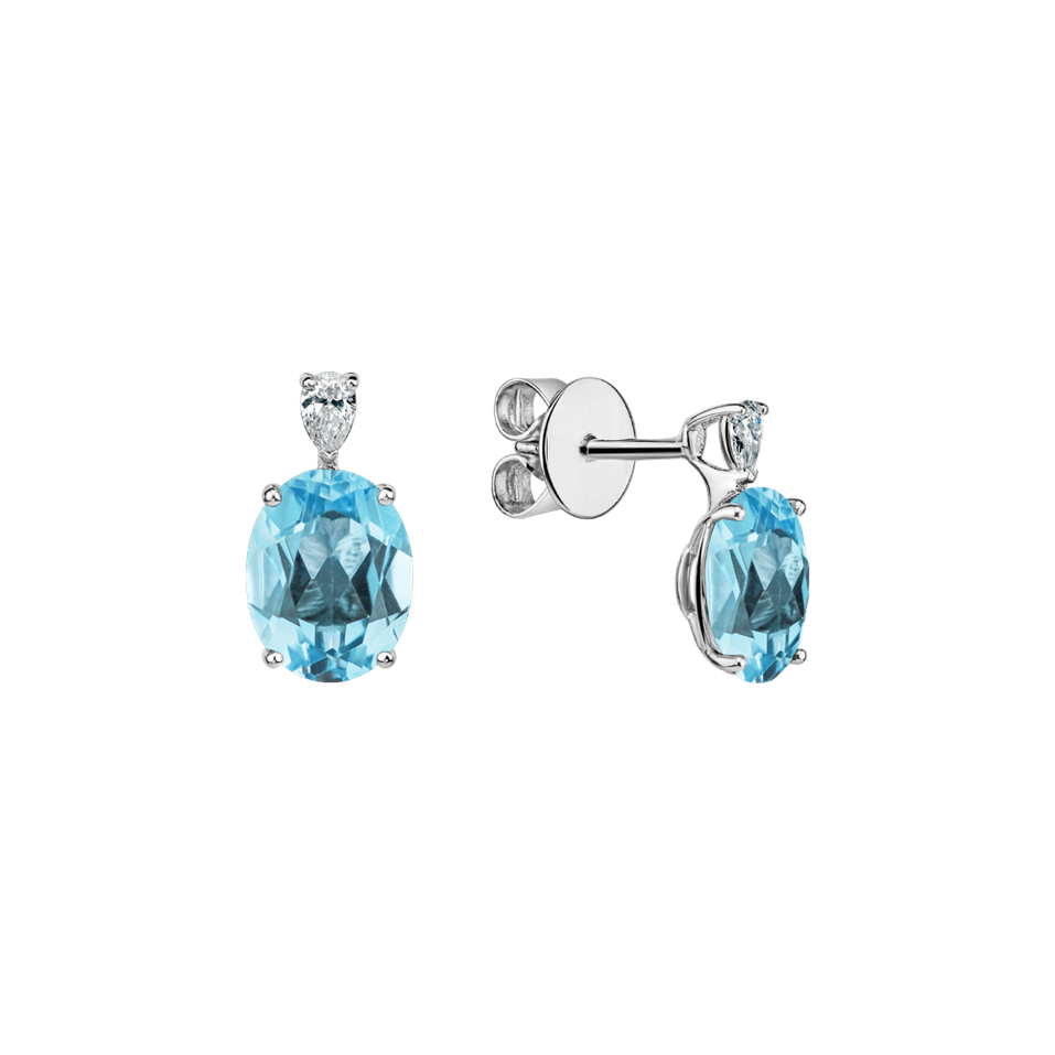 Náušnice s diamantom a topásom Annelise