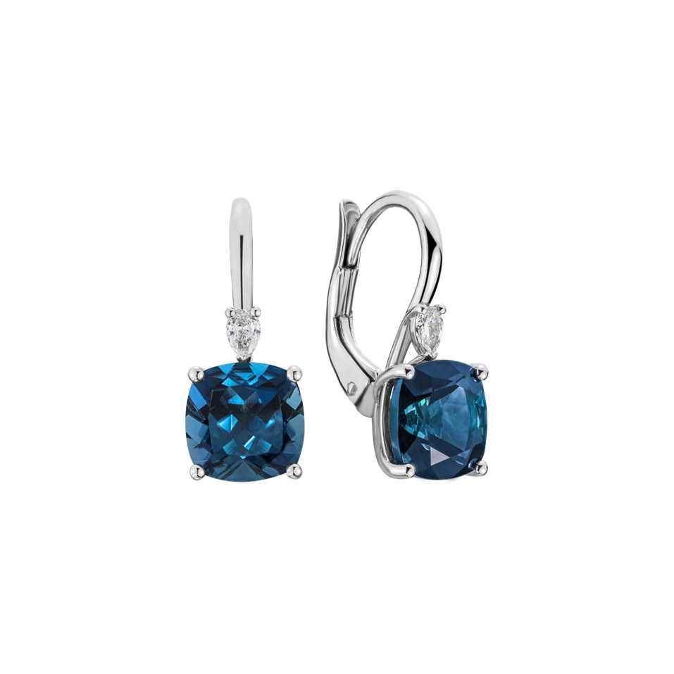 Náušnice s diamantom a topásom Mirabel