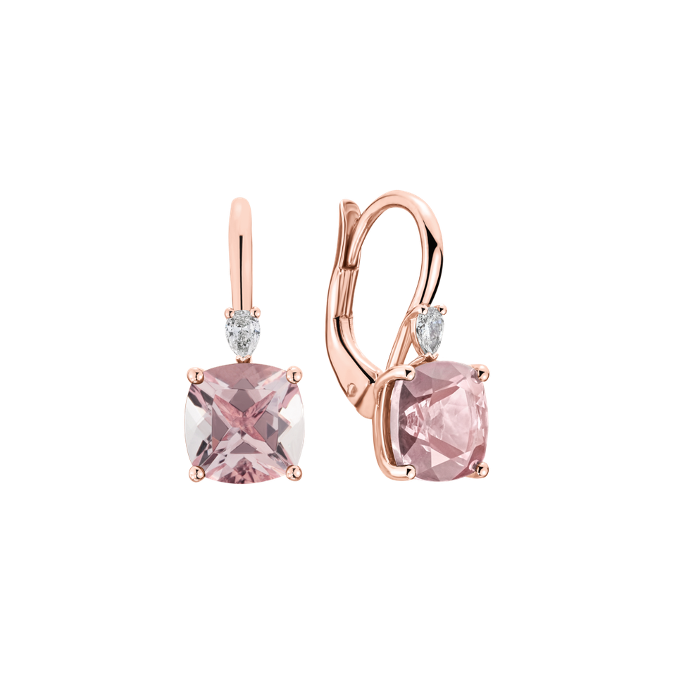 Náušnice s diamantom a morganitom Mirabel