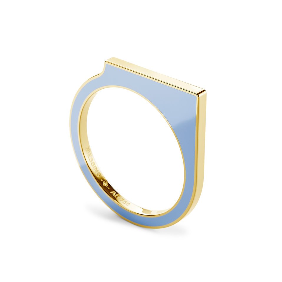 Prsteň s emailom ľadovo modrým a tmavomodrým Setario
