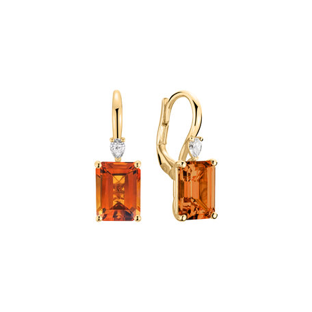 Náušnice s diamantom a citrínom Royal Cordelia
