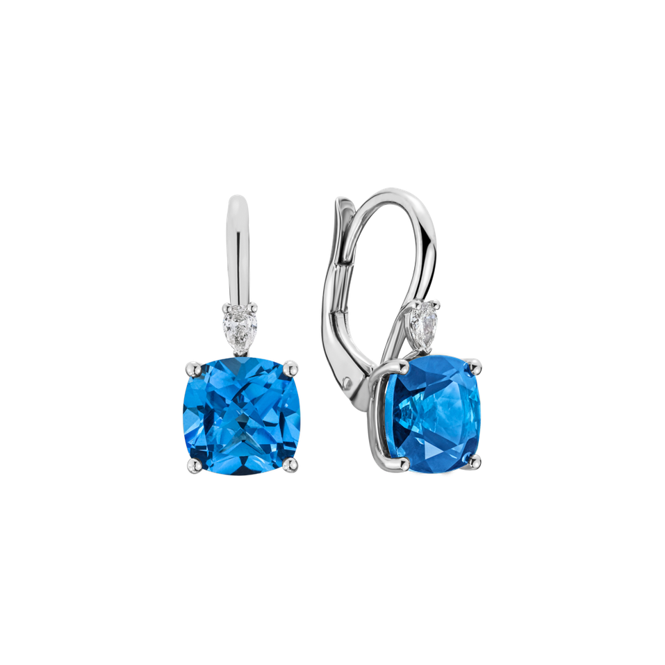 Náušnice s diamantom a topásom Cassian