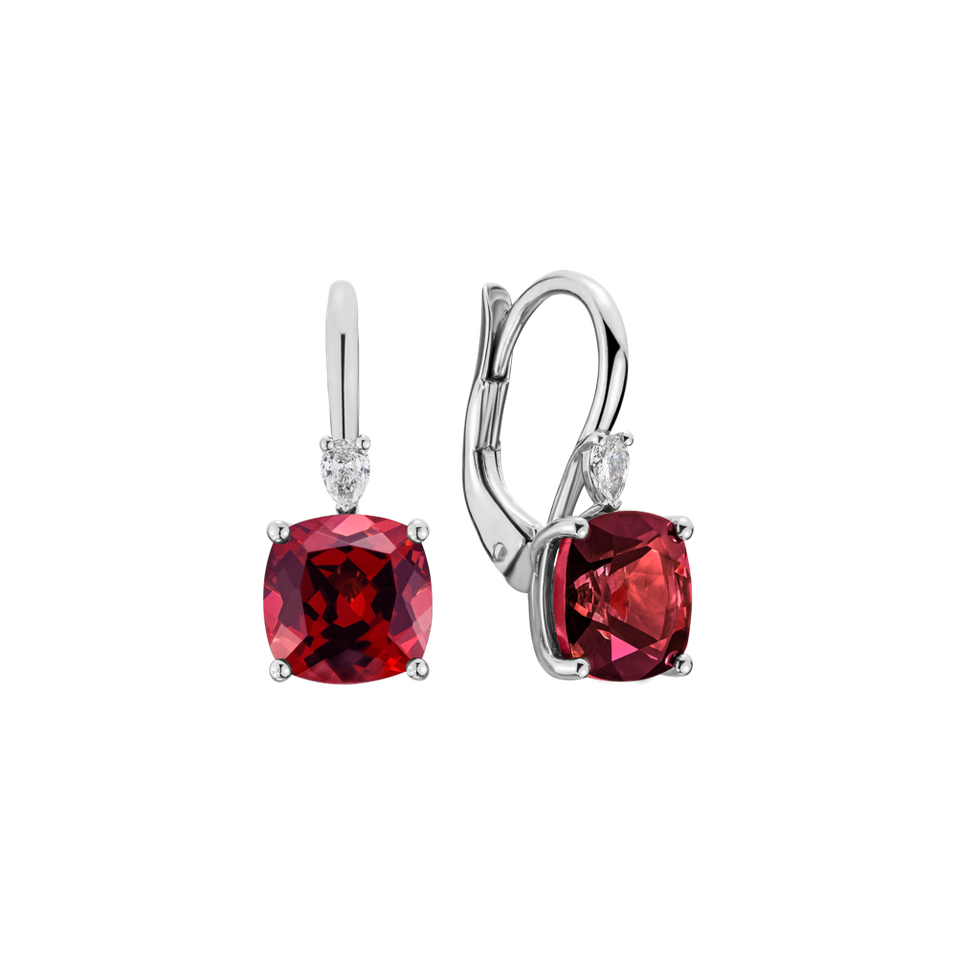 Náušnice s diamantom a rubínom Cassian
