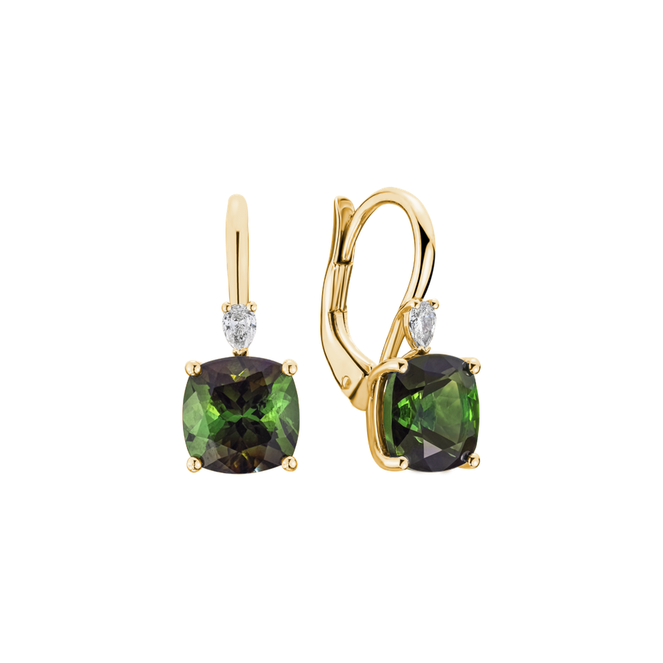 Náušnice s diamantom a turmalínom Cassian