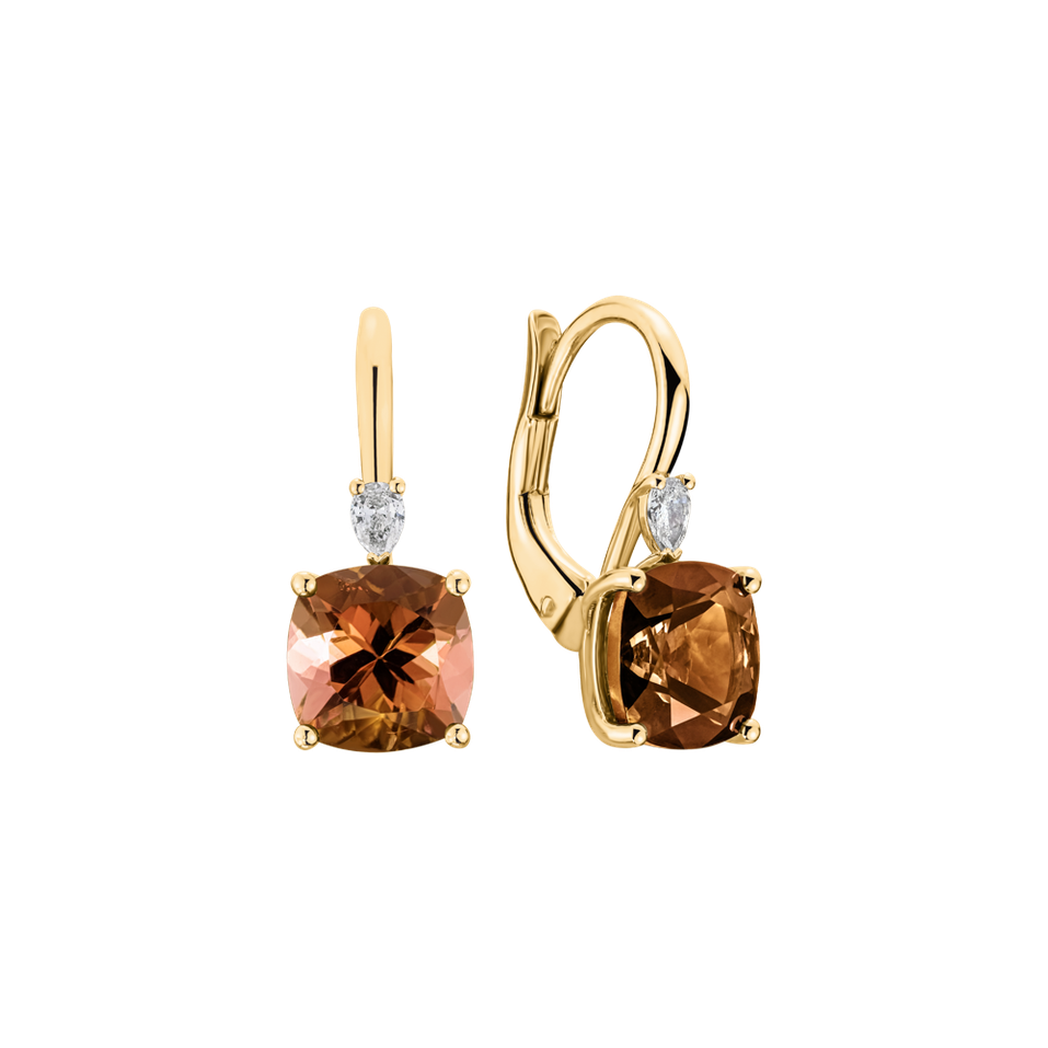 Náušnice s diamantom a turmalínom Cassian