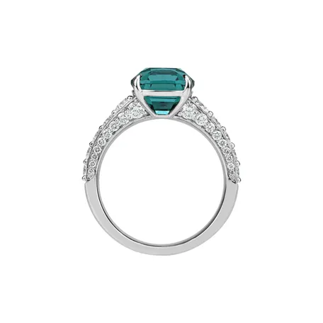Prsteň s diamantmi a turmalínom Seafoam Spark