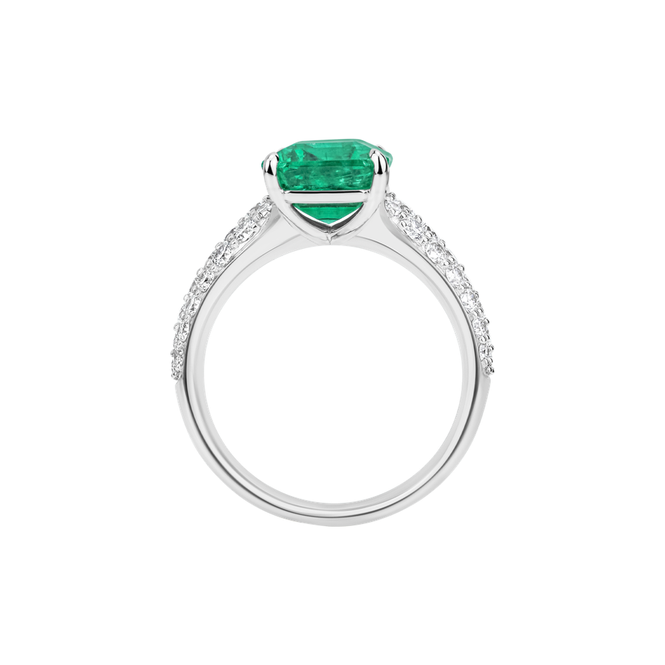 Prsteň s diamantmi a smaragdom Diamond Whisper