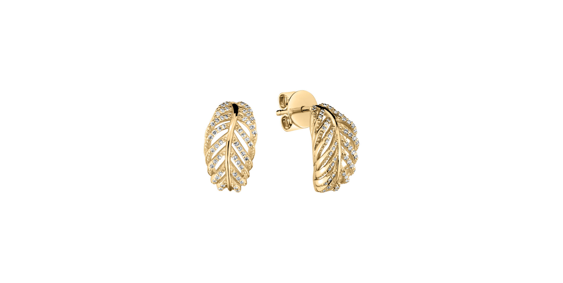Náušnice s diamantmi Feather of Heaven