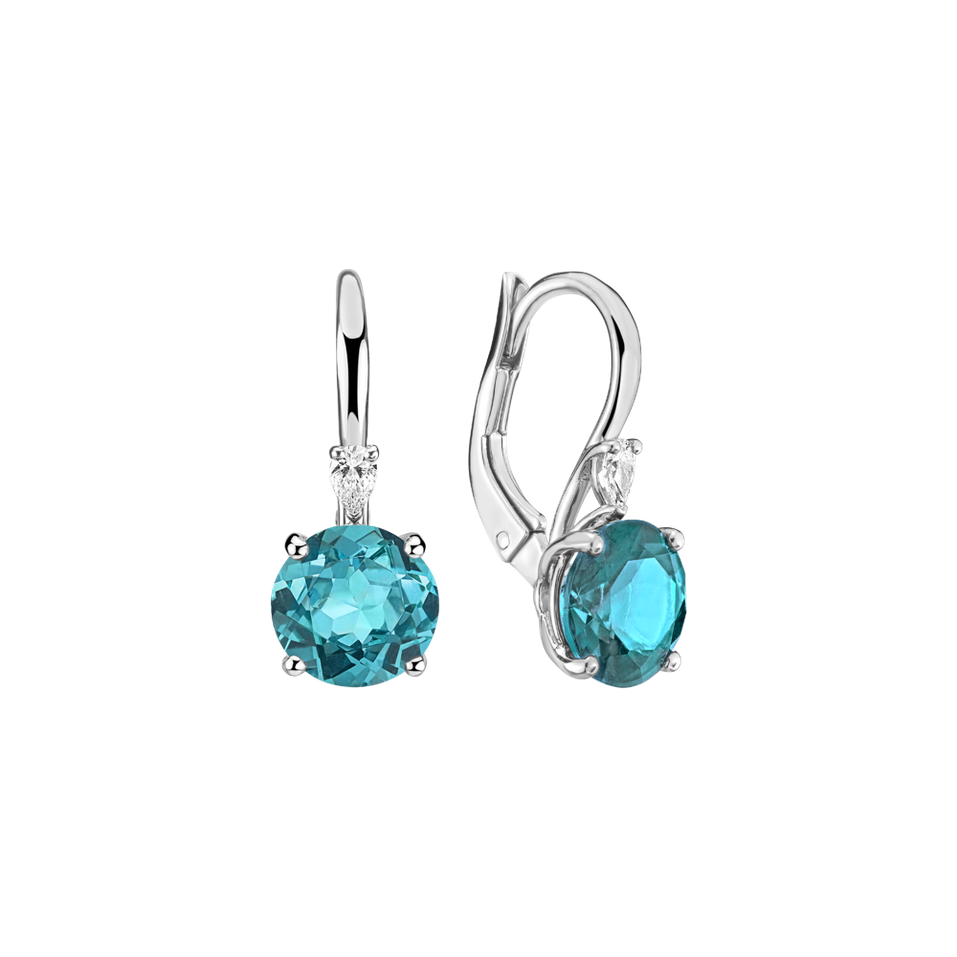 Náušnice s diamantom a apatitom Noctir