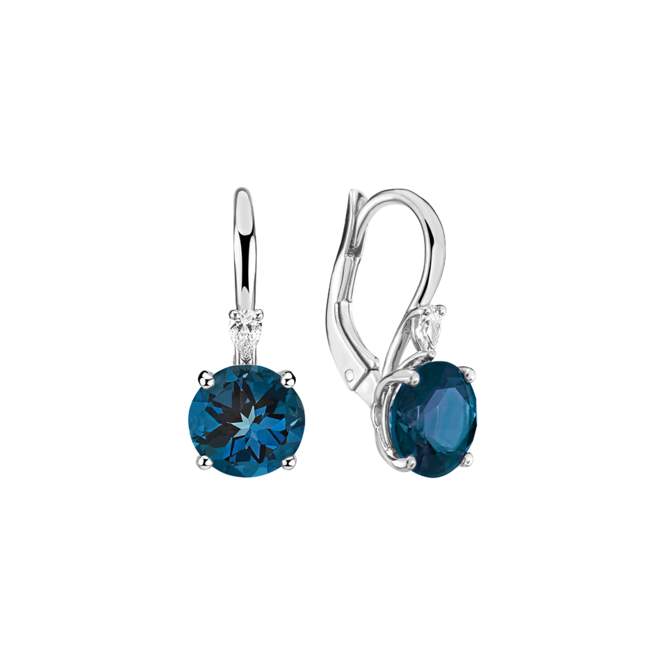 Náušnice s diamantom a topásom Noctir