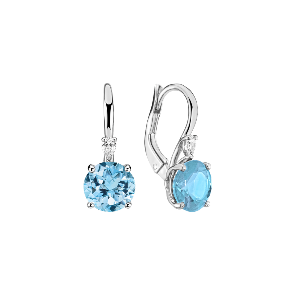 Náušnice s diamantom a topásom Mariella