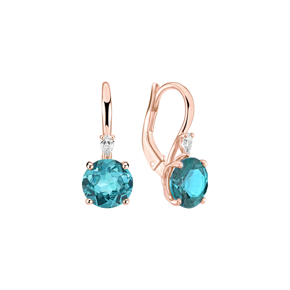 Náušnice s diamantom a apatitom Noctir