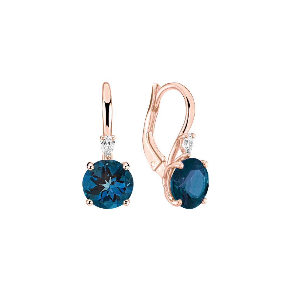 Náušnice s diamantom a topásom Noctir