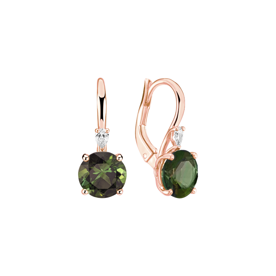 Náušnice s diamantom a turmalínom Noctir