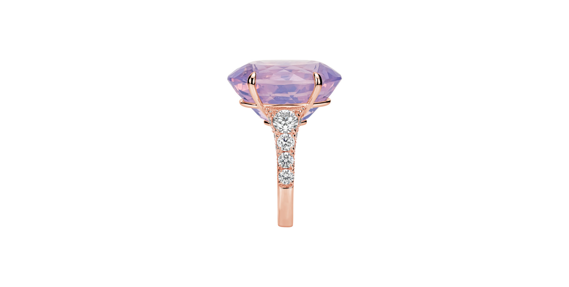 Prsteň s diamantmi a ametystom Mist of Amethyst