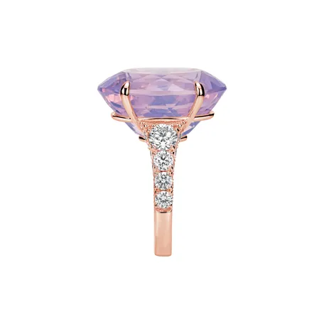 Prsteň s diamantmi a ametystom Mist of Amethyst