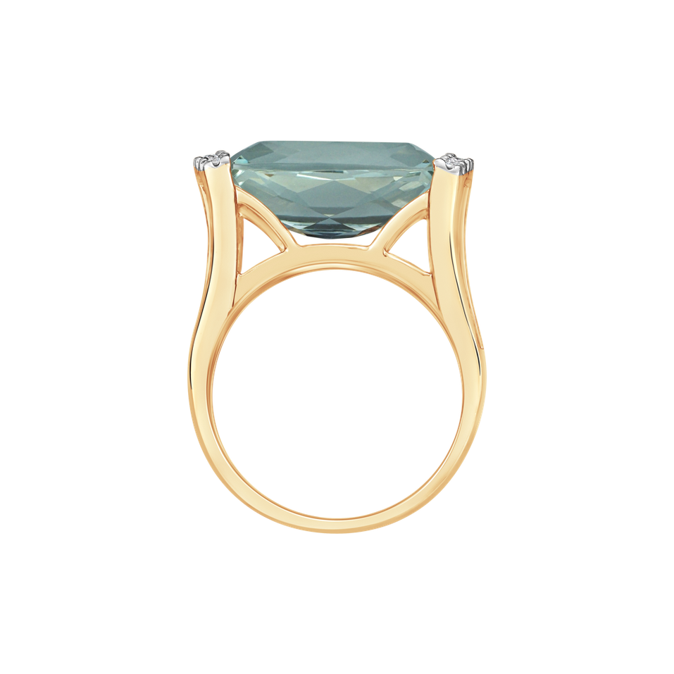 Prsteň s diamantmi a ametystom Cleantha