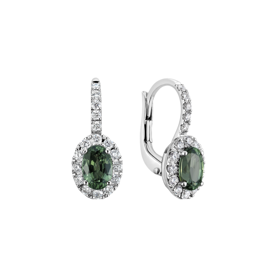 Náušnice s diamantmi a zafírom Imperial Allegory